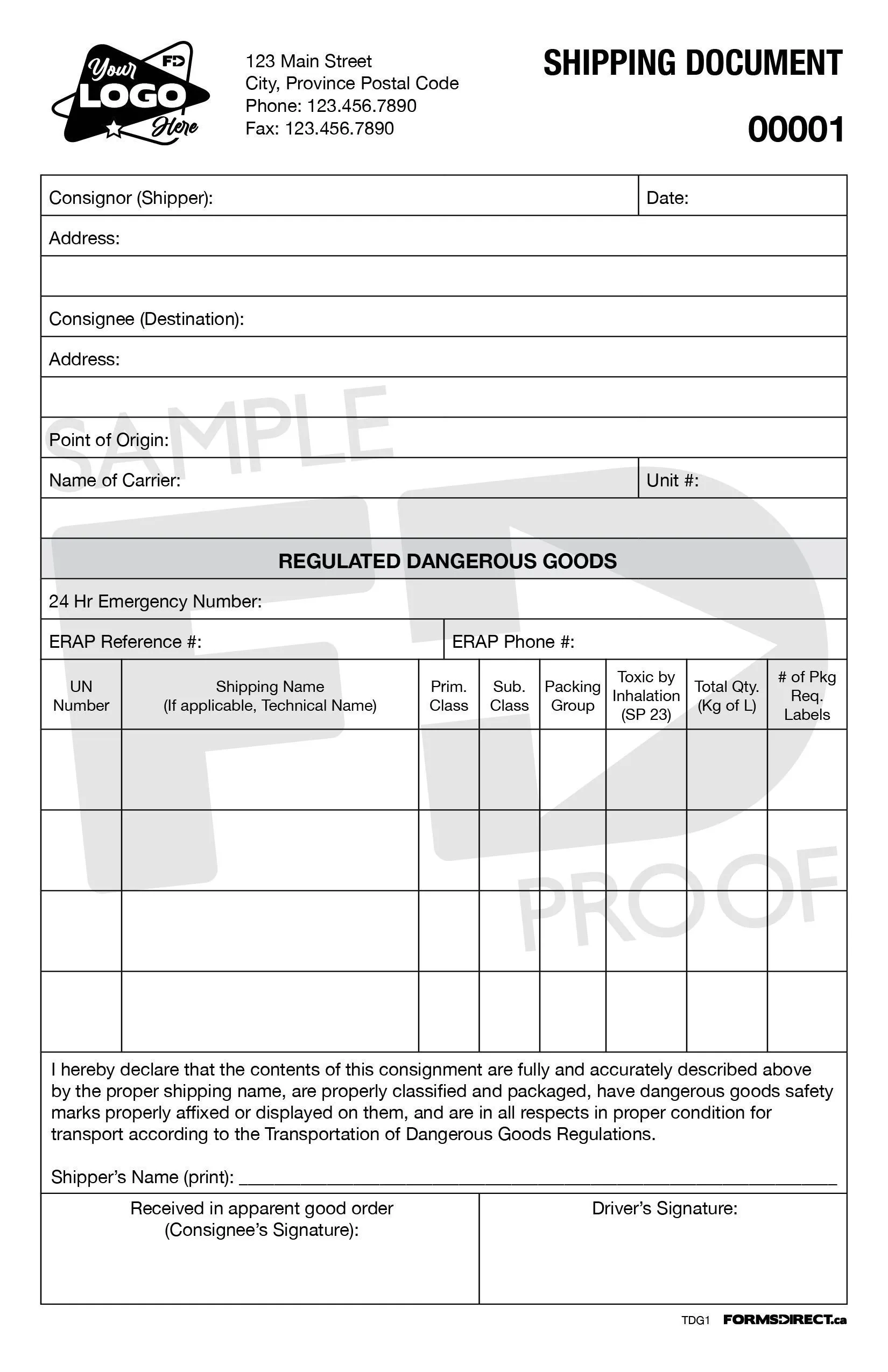 Shipping Document